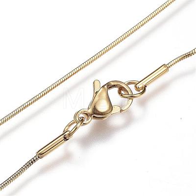 304 Stainless Steel Snake Chain Necklaces NJEW-D285-02G-1