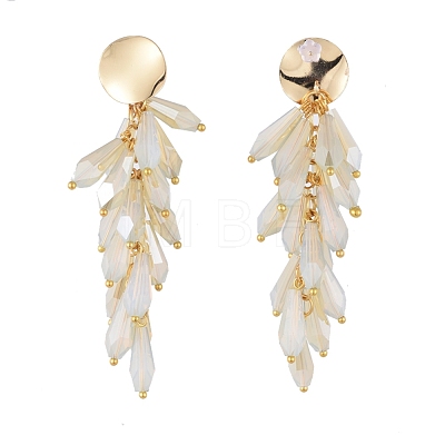 Electroplate Glass Cluster Beads Stud Earrings EJEW-JE03819-03-1