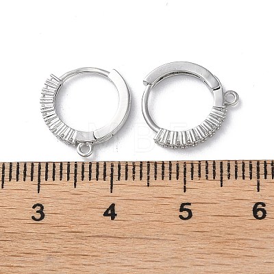 Brass Micro Pave Cubic Zirconia Hoop Earrings Findings KK-P257-05P-1