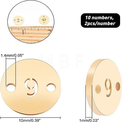 Unicraftale Numbers 304 Stainless Steel Links STAS-UN0020-28A-G-1