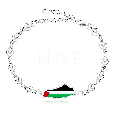 Palestine Map 304 Stainless Steel Enamel Link Bracelets FS-WGEA228-12-1