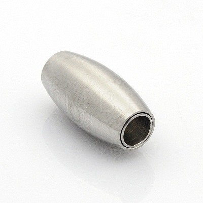 304 Stainless Steel Matte Surface Magnetic Clasps with Glue-in Ends STAS-O042-C-12-1