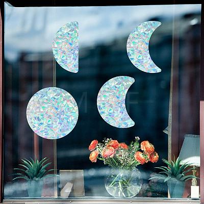 16 Sheets 4 Styles Waterproof PVC Colored Laser Stained Window Film Static Stickers DIY-WH0314-077-1