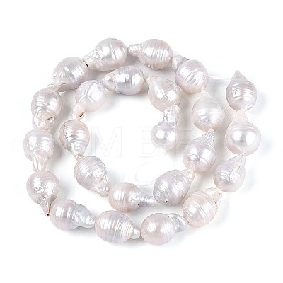 Baroque Natural Nucleated Pearl Keshi Pearl Beads Strands PEAR-S020-F08-01-1