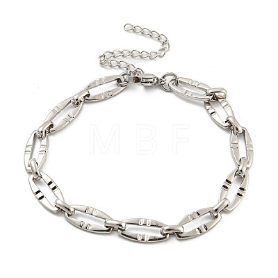 Non-Tarnish 304 Stainless Steel Oval Link Chains Bracelets for Men & Women BJEW-D042-07G-1