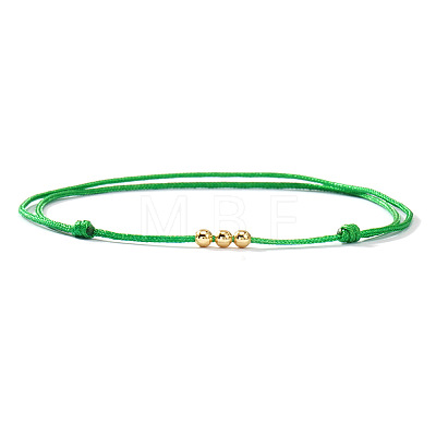 Brass Round Bead Braided Bracelets QM9209-3-1