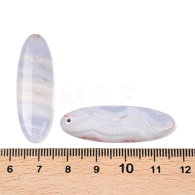 Natural Blue Lace Agate Pendants G-K381-14B-1