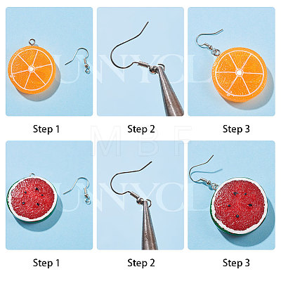 SUNNYCLUE DIY Dangle Earring Making Resin Pendants with Tone Iron Findings and Brass Earring Hooks DIY-SC0009-24-1