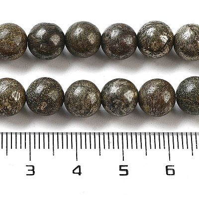 Natural Pyrite Beads Strands G-S265-03-8mm-1