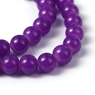 Imitation Jade Glass Beads Strands DGLA-S076-8mm-37-1