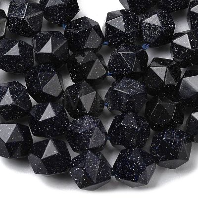 Synthetic Blue Goldstone Beads Strands G-Z119-A24-03-1