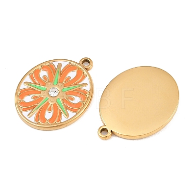 304 Stainless Steel & Enamel Pendants RB-CBA5A59-03G-03-1
