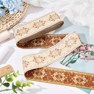Ethnic Style Embroidery Polyester Ribbons OCOR-WH0079-96A-1