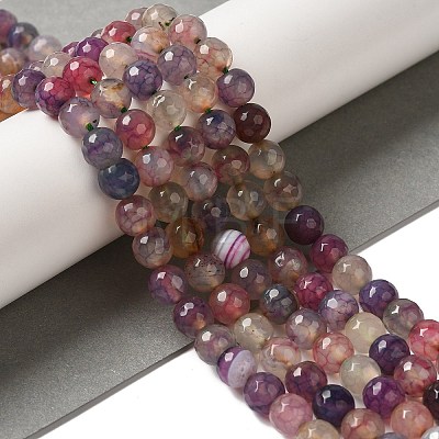 Dyed & Heated Natural Dragon Veins Agate Beads Strands G-P539-A01-01-1