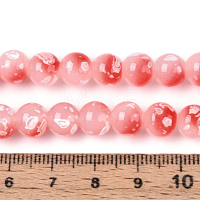 Baking Paint Glass Beads Strands DGLA-N015-8mm-03-1