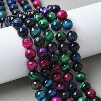 Natural Tiger Eye Beads Strands G-B133-A02-8MM-06-1