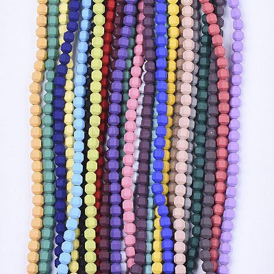 Spray Painted Non-magnetic Synthetic Hematite Beads Strands G-T124-13-1