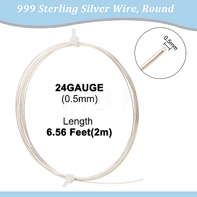 999 Sterling Silver Wire STER-WH0008-04B-S-1