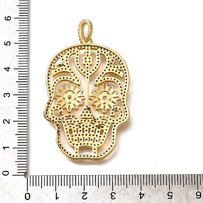 Brass Micro Pave Cubic Zirconia Pendants KK-U055-08G-01-1