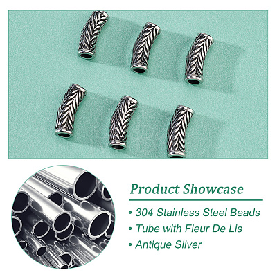 Unicraftale 6Pcs 304 Stainless Steel Beads STAS-UN0049-29-1