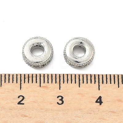 Brass Micro Pave Clear Cubic Zirconia Beads ZIRC-I038-31P-1