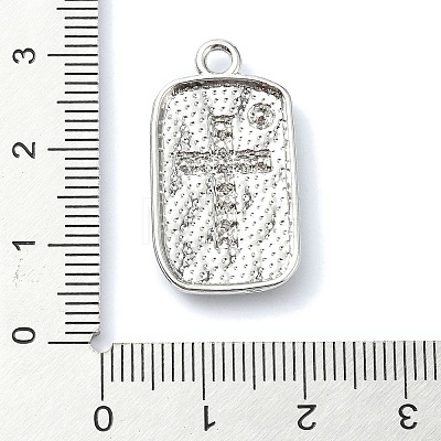 Rack Plating Alloy with Black Rhinestone Pendants FIND-Z051-04P-05-1