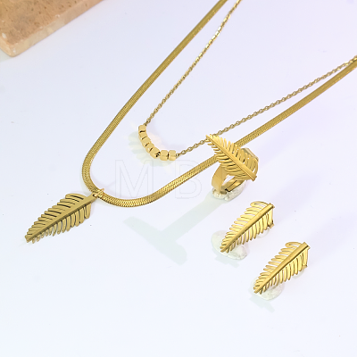 Women's Stainless Steel Earrings & Necklaces & Rings Sets TF8772-1