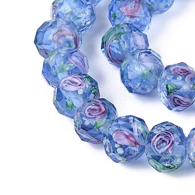 Handmade Luminous Lampwork Beads Strands LAMP-N037-01D-1