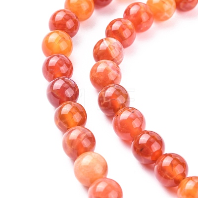 Natural Fire Crackle Agate Beads Strands G-G212-8mm-10-1