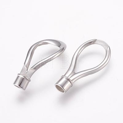 304 Stainless Steel Magnetic Clasps with Glue-in Ends STAS-L189-12P-1