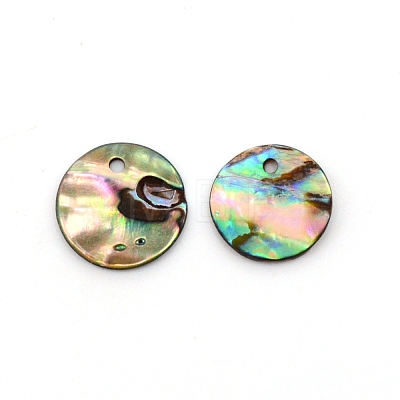 Natural Paua Shell Pendants SHEL-WH0001-003C-1