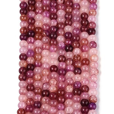 Ombre Effect Dyed Crackle Glass Beads Strands GLAA-Q106-01A-B23-1