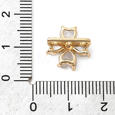 Brass Pave Clear Cubic Zirconia Spacer Bars ZIRC-F146-03G-1