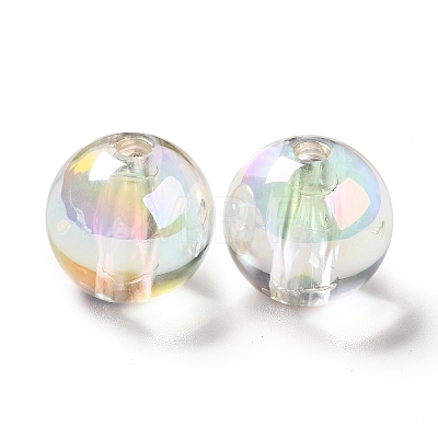 Two Tone UV Plating Rainbow Iridescent Acrylic Beads TACR-D010-03A-01-1