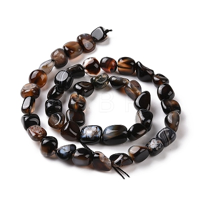 Natural Black Agate Beads Strands G-A208-04-1