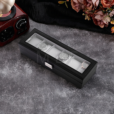 6-Slot PU Leather Watch Storage Boxes LBOX-WH0007-002A-1
