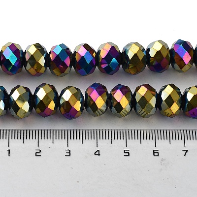 Electroplate Glass Beads Strands GR8X12MMY-M-1