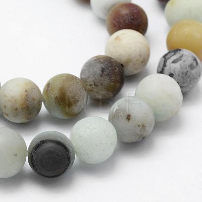 Natural Flower Amazonite Beads Strands G-F518-24-10mm-1