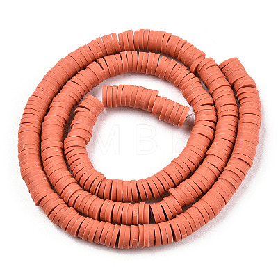Handmade Polymer Clay Beads Strands CLAY-R089-6mm-128-1