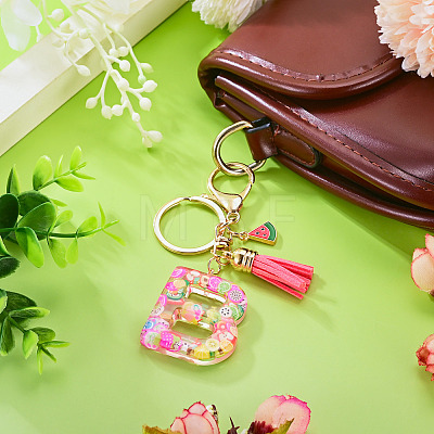 Fruit Series Letter Resin Keychains KEYC-TAC0033-02B-1