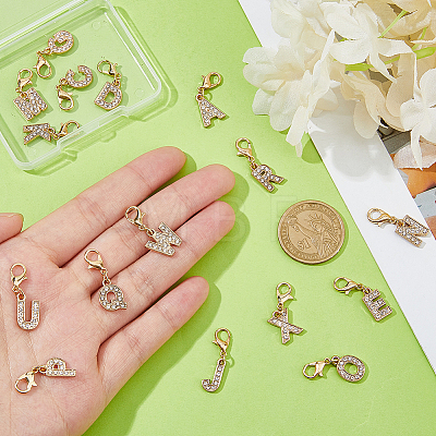 26Pcs Alloy Rhinestone Pendant Decorations HJEW-FH00327-1