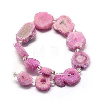 Natural Druzy Quartz Crystal Beads Strands G-F582-A01-1