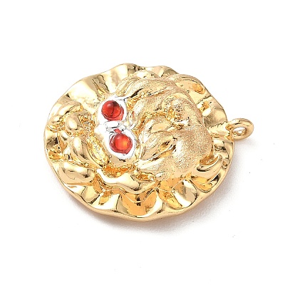 Brass Micro Pave Cubic Zirconia Enamel Pendants KK-L250-08G-03-1