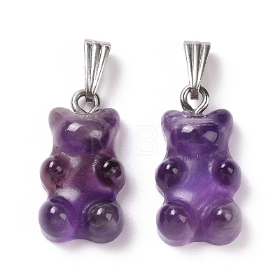 Natural Amethyst Pendants X-G-G854-01P-07-1