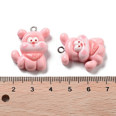 Opaque Resin Puppy Pendants RESI-R444-02B-1