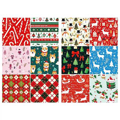 12Pcs Christmas Scrapbook Paper Pads DIY-P085-01D-1