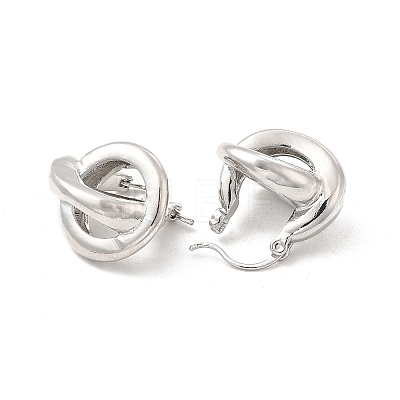 Brass Interlocking Rings Kont Hoop Earrings for Women EJEW-E273-02P-1