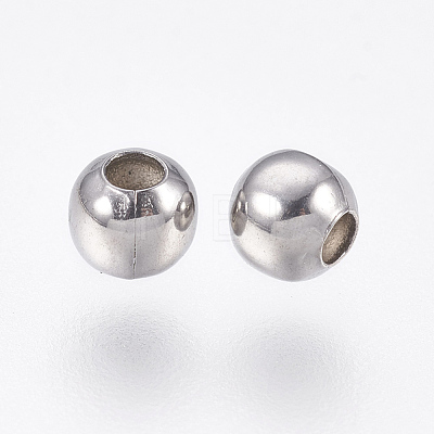 Round 304 Stainless Steel Spacer Beads STAS-I050-06-4mm-1