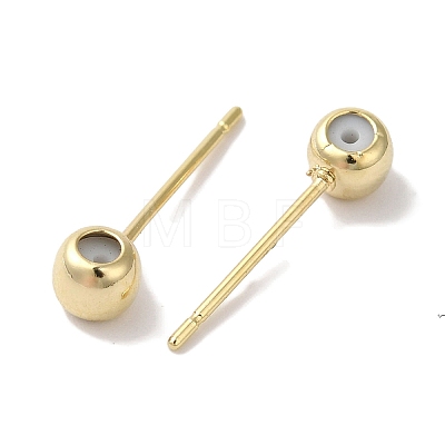 Brass Studs Earrings Finding KK-K383-04B-G-1