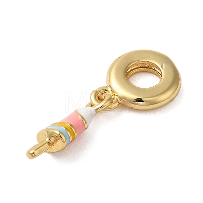 Rack Plating Brass Colorful Enamel European Dangle Charms KK-P279-37G-1